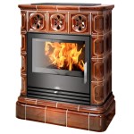 Kachlová kamna ABX Skotia s výměníkem, hnědá